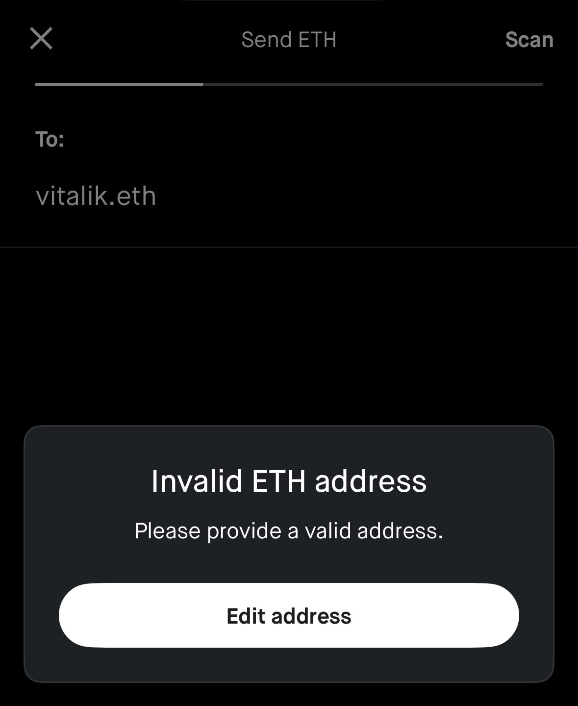 Robinhood Exchange doesn't allow ENS names as the recipient in the send flow (part 2)