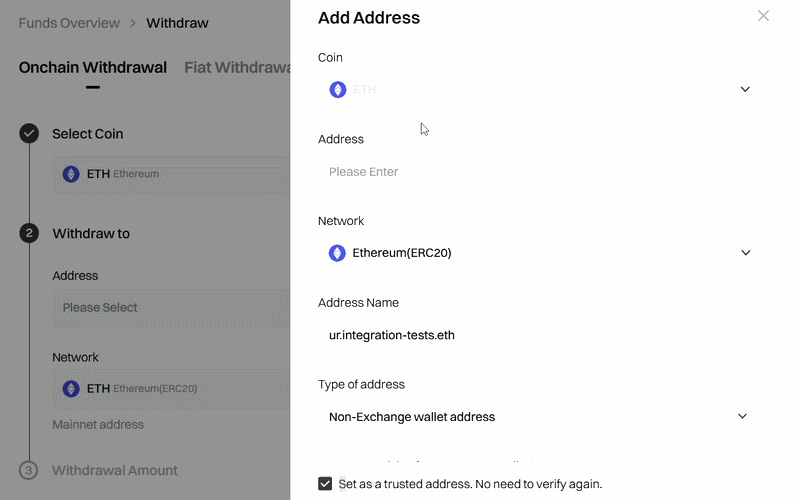 Gate exchange doesn't allow ENS name as recipient in the withdrawal flow