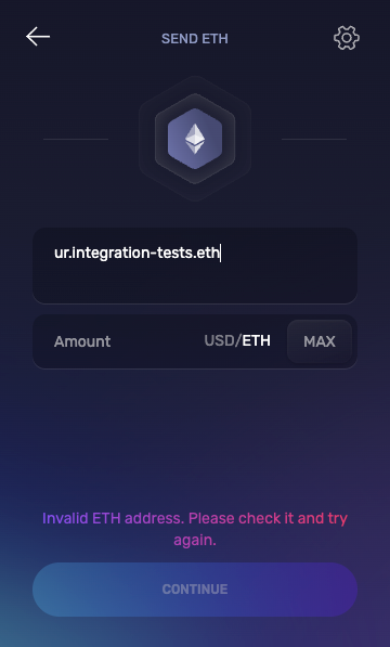 Exodus doesn't allow ENS name as recipient in the send flow