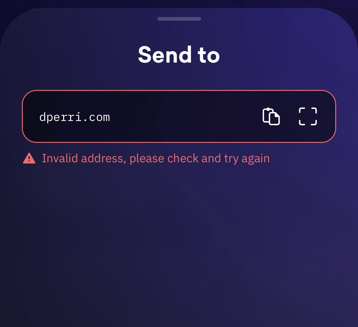 Kraken Wallet fails to resolve the address for dperri.com