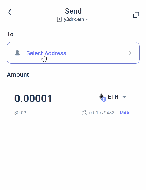 Rabby Wallet correctly resolves the address for dperri.com