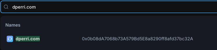 Blockscout correctly resolves the deposit address of an offchain DNS name via CCIP-Read