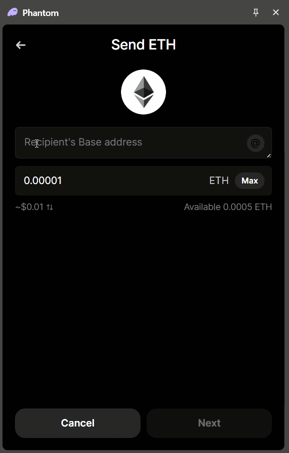 Phantom Wallet fails to resolve the address for lightkeeper.eth on the Base chain